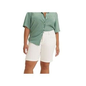 Levi's Women's Trendy Plus Size Mid Rise Classic Bermuda Shorts White 20W